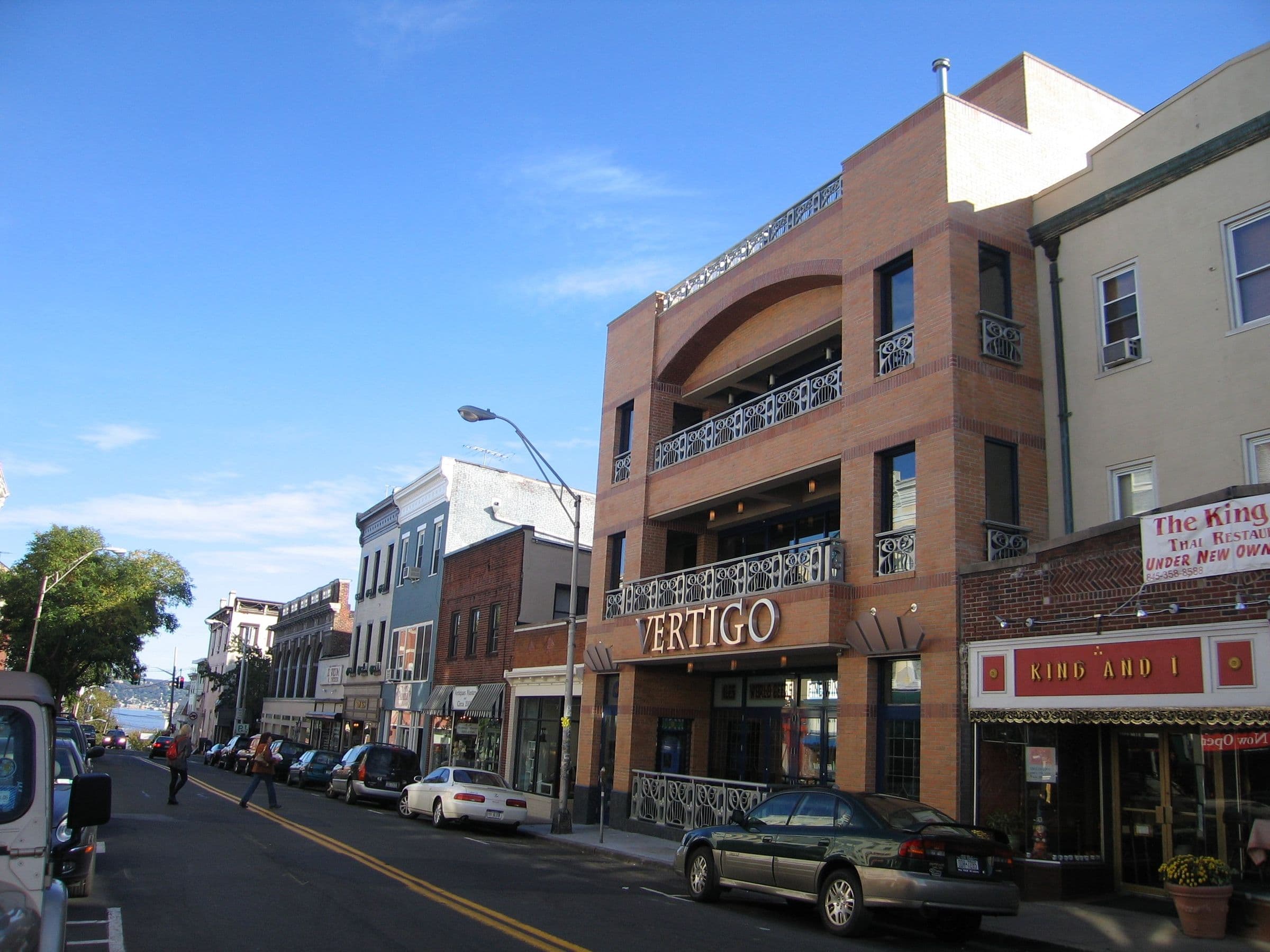 The three-story Vertigo building on Main Street in Nyack, New York
